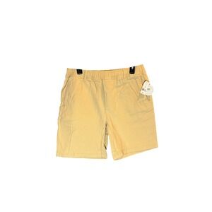 Dip Mens Tan Khaki Elastic Waist Cotton Stretch Shorts Size M NWT P2-23